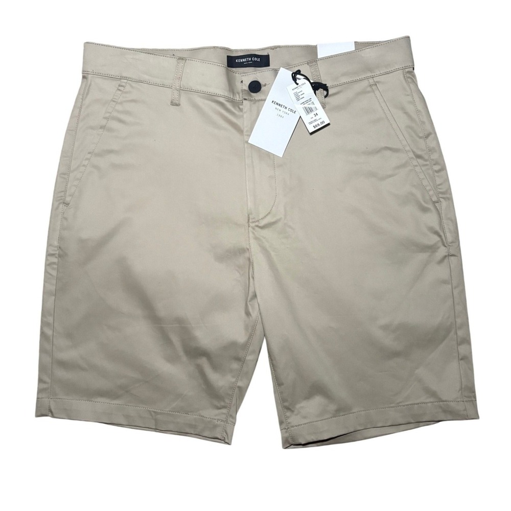 Kenneth Cole Minimalist Chino Shorts Stretch Flat Front Mens Size 34